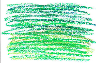Grass texture goof -- long horizontal strokes, color varied but that didn't make it look like grass.