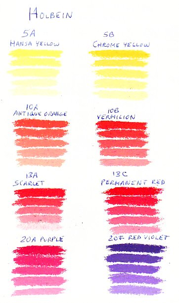 Free Holbein Pastel Tones Conversion Chart - Make your own pastel