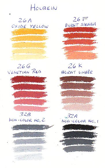 Holbein Oil Paint Color Chart