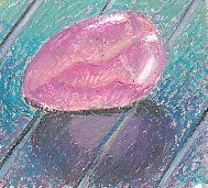 <b>Pink Quartz</b> study in Niji oil pastels on ProArt sketchbook paper by Robert A. Sloan