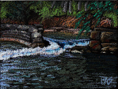 Broken Dam, painted from a reference by Wildart on WetCanvas by Robert A. Sloan