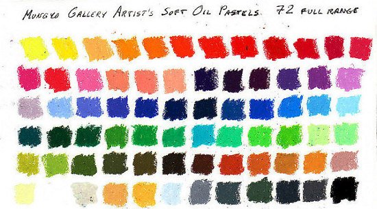 color chart 72 Gallery Artist oil pastels