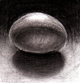 Finished tonal sketch of an egg in charcoal by Robert A. Sloan